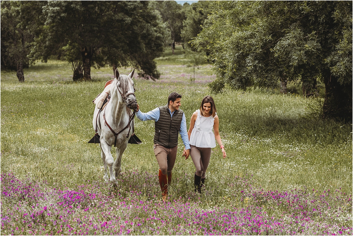 Sesión de preboda a caballo en Madrid