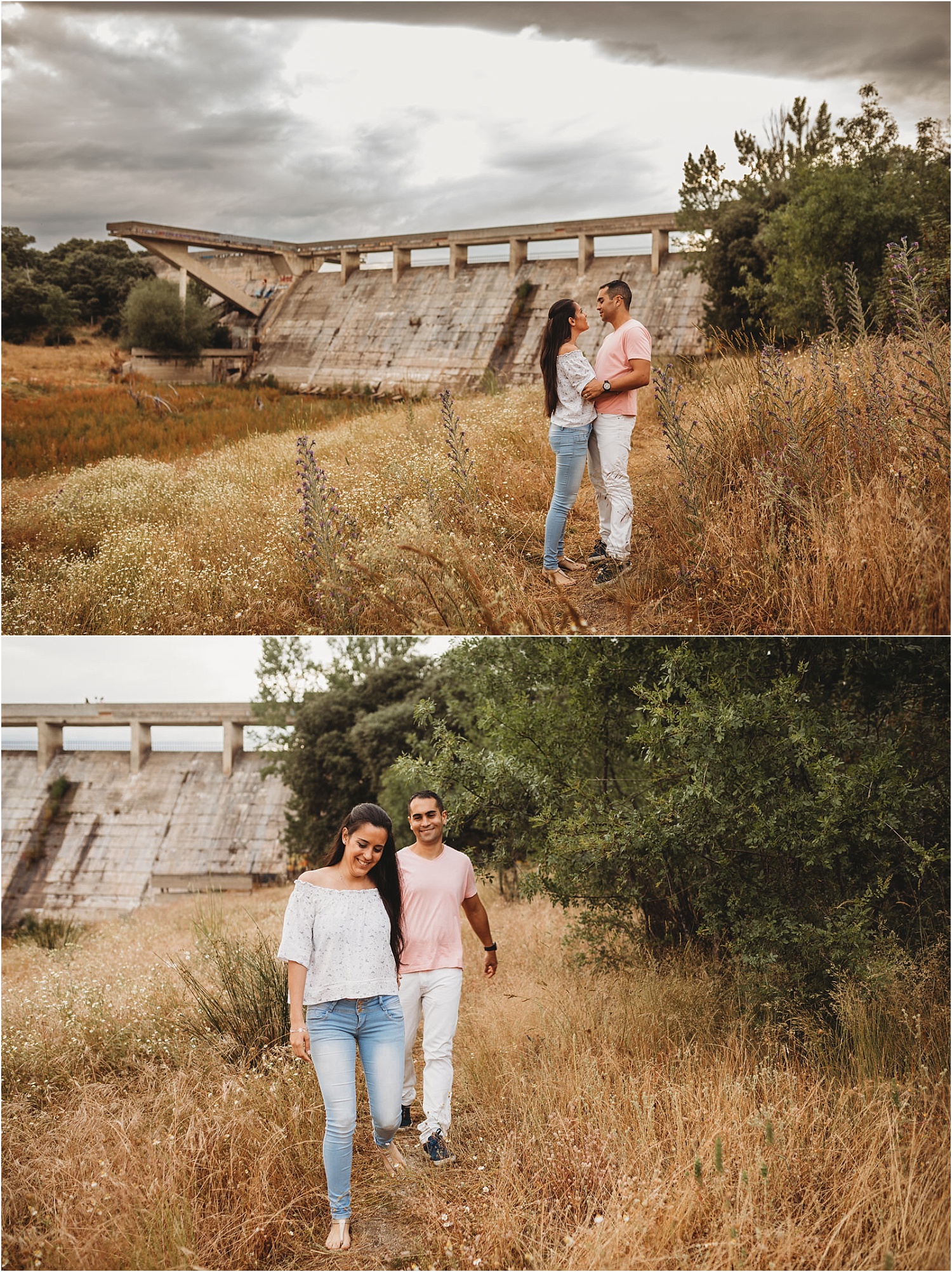 sesión de preboda al atardecer