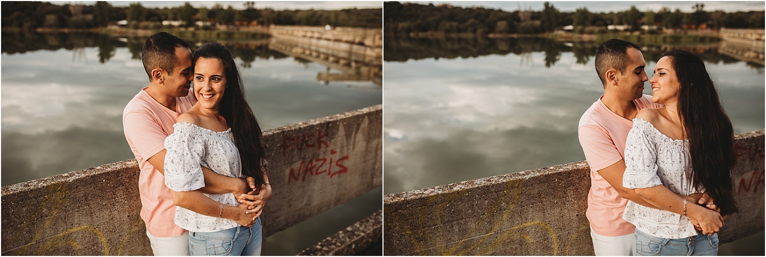 sesión de preboda al atardecer