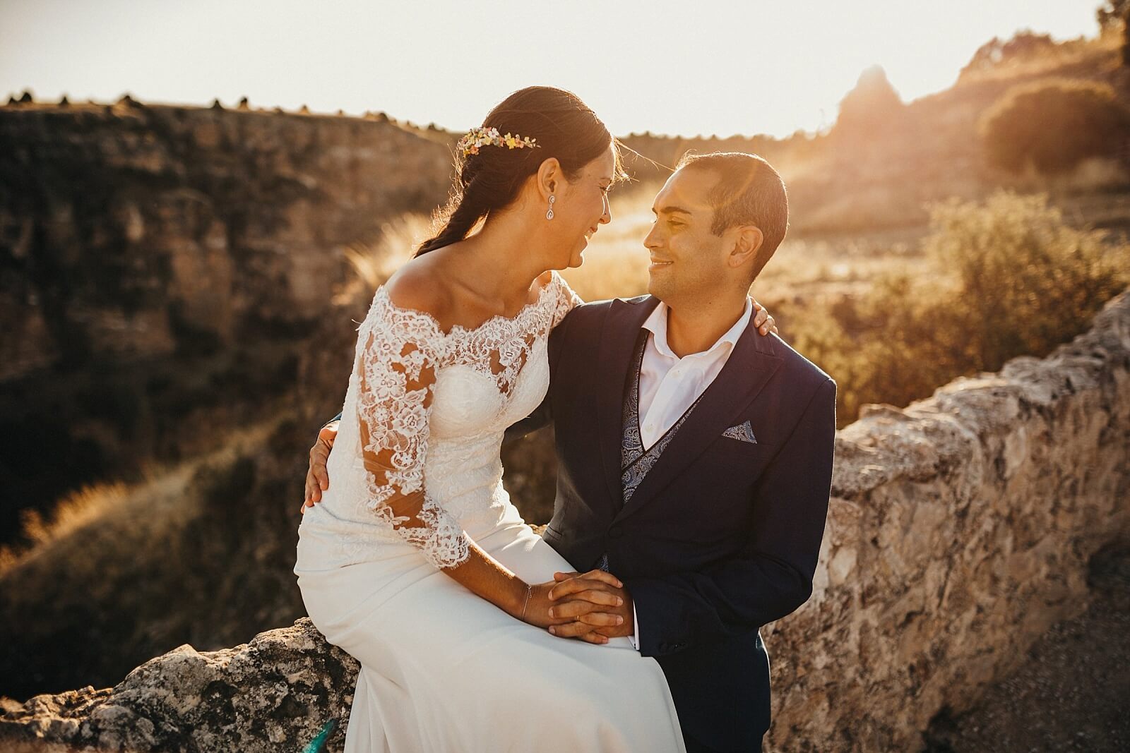 Sesión de fotos de recién casados en las Hoces del río Duratón