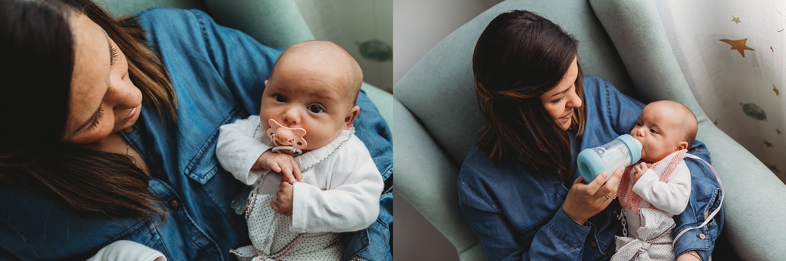 Sesión de fotos de mellizos en casa