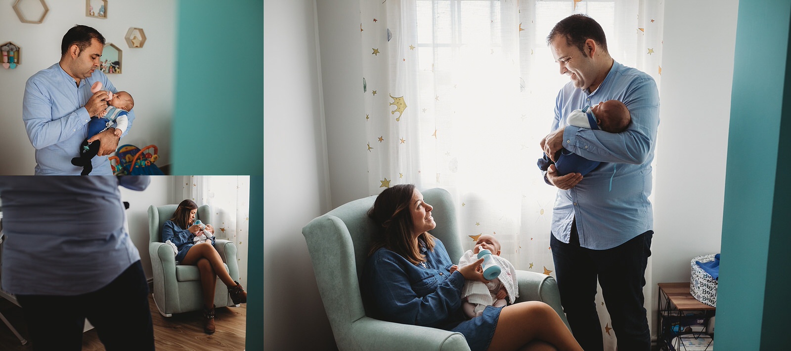 Sesión de fotos de mellizos en casa