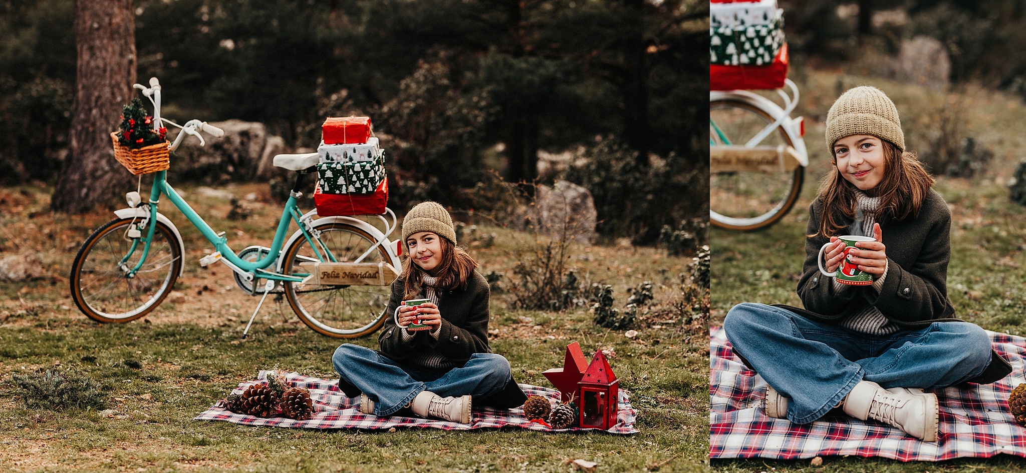 Mini sesión de Navidad en bicicleta